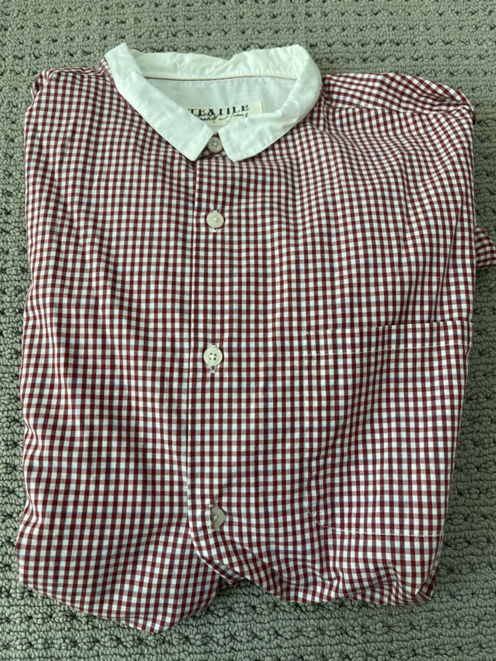 Elizabeth and James Red Gingham Button-Down with White Collar